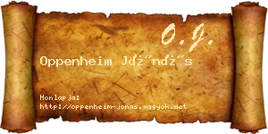 Oppenheim Jónás névjegykártya